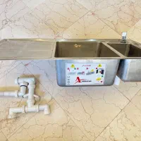 سینک اخوان دو لگن ۱۰۰×۵۰ + جامایع