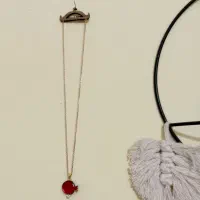 گردن بند استیل اناری دورو