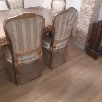 سرویس میز صندلی۸ نفره استیل باپتینه ی مسی  ورق طلا|میز و صندلی غذاخوری|تهران, شهرآرا|دیوار