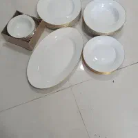 سرویس چینی ۲۵ تیکه دور طلایی ۶ نفره نونو