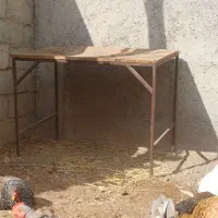 میز آهنی کاملا محکم با صفحه چوبی
