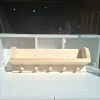 شلف دیواری و کافی بار چوبی|کتابخانه، شلف، قفسههای دیواری|محمدشهر, ولدآباد بزرگ|دیوار