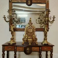 ساعت و شمعدان برنز کلکسیونی
