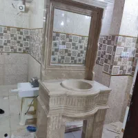 روشویی و آینه تمام سنگ نما|لوازم سرویس بهداشتی|خرم‌آباد, |دیوار