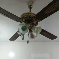 دو عدد پنکه سقفی چهارپره لوستر دار