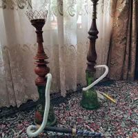 قلیان قدیمی چوبی دو عدد