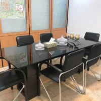 فروش میز جلسه شیشه ای ۶ صندلی