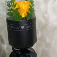 گل رز / روبان ساتن/ تنوع رنگی/ باکس/ بوکت تک شاخه|گل مصنوعی|قدس, هفت جوی|دیوار