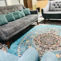 مبل ۷نفره و ناهار خوری ۶نفره چوب در حد نو