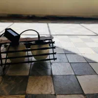 لوستر سقفی چوبی با حباب|لوستر و چراغ آویز|تهران, جنت‌آباد شمالی|دیوار