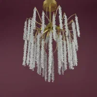 لوستر مدل درختی قطر ۵۰ با کریستال شاخه نباتی