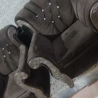 مبل  ۹نفره  قهوه ای چوب|مبلمان خانگی و میز عسلی|آزادشهر, |دیوار