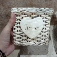 گلدان طرحدار کرم قهوه ای ده عدد موجود
