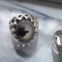 انگشتر  نقره شجر زنده شفاف