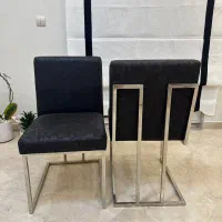 ۲ عدد صندلی پایه استیل