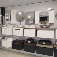 روشویی کابینتی آینه بک لایت و باکسی فرنگی فلاشتانک
