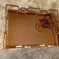 سینی آیینه ای موج دار، طلایی