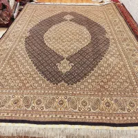 قالی ۹متری دستباف تبریز نقشه ماهی سرمه ای
