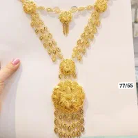 سرویس گردنبند نقره بحرینی آبکاری طلا (طرح طلا)