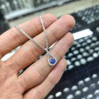 گردنبند نقره زنانه طرح یاقوت