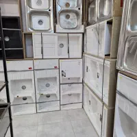 سینک گرانیتی سفید رگه طلا دو لگن۲۵کیلو مواد ترک|مصالح و تجهیزات ساختمان|بومهن, |دیوار