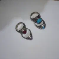 انگشتر فیروزه و یاقوت کبود