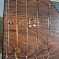 ۴ عدد نیم ست زنانه و یک گردنبند نقره جغد