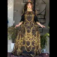 زیباترین لباس محلی تمام سنگدوزی مدل گنبدطلایی