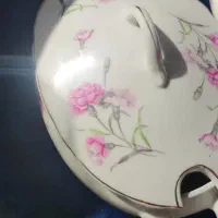 سوپ خوری قدیمی ژاپن گل میخکی دوتا قوطی شیر قدیمی