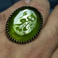 انگشتر نگین سبز نقره