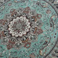 فرش گرد فیروزه ایی