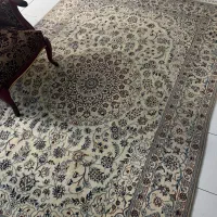 فرش شش متری و کناره چهارمتری نائین گل ابریشم ۹لا