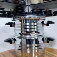 زودپز دوقلو استیل استاندارد کف چدن رینگی ورق ضخیم|ظروف پخت‌وپز|یزد, |دیوار