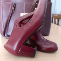کیف و کفش چرم زرشکی