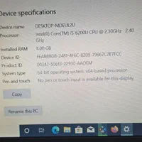 toshibai5نسل ششم رم۸هارد256ssd  قوی بدون خط خش