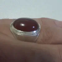 انگشتر نقره با عقیق سرخ یمنی