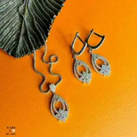 گردنبند و گوشواره نقره وارداتی و انگشتر