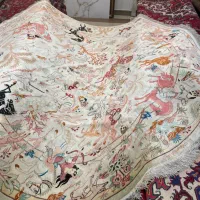 فرش دستبافت تمام ابریشم قم گرد قطر ۲|فرش|تهران, یوسف‌آباد|دیوار