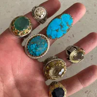 انگشترهای نقره فیروزه و جواهری