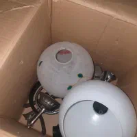 لوستر و پنکه سقفی چوبی لوستردار