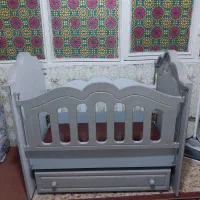 تخت کنار مادر ننویی بهمراه تشک فنری