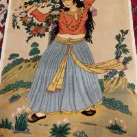 تابلو دست بافت  دختر قاجار