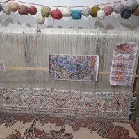 فرش نیمه کار قالیچه ابریشم رج۵۰