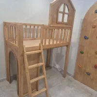 تخت کلبه مونتسوری سیسمونی چوبی کمددراورکودک نوجوان