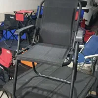 دوتا صندلی تاشو فنردار طبی جنس زخیم با میز تاشو