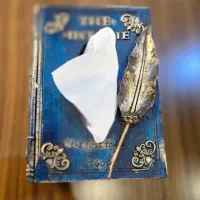 جعبه دستمال کاغذی پلی استر طرح کتاب