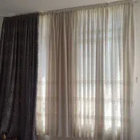 پرده توری گل دار