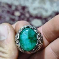 زمرد قدیمی نقره عیار پایین