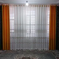 پرده حریر دولایه سیم دوزی با مخمل ترکیب خاص|پرده، رانر، رومیزی|شیراز, احمدآباد|دیوار