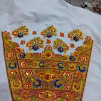شلوار گل قشمی با گلابتون کار شده